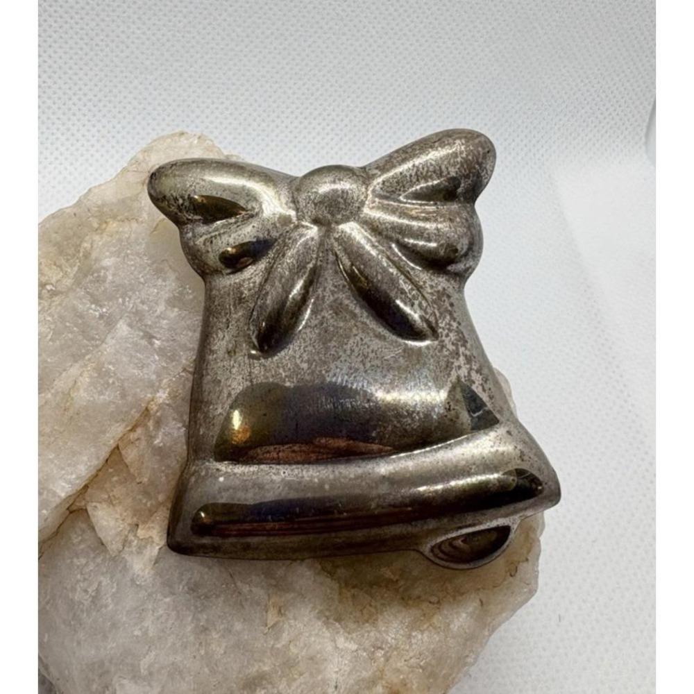 Vintage Taxco Mexico Puffy Bell Sterling Silver Brooch Pin Pendant 18.9g Retro - Picture 2 of 9